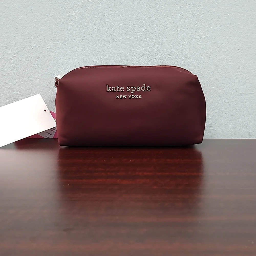 Kate Spade Everything Puffy Merlot Medium Cosmetic Case